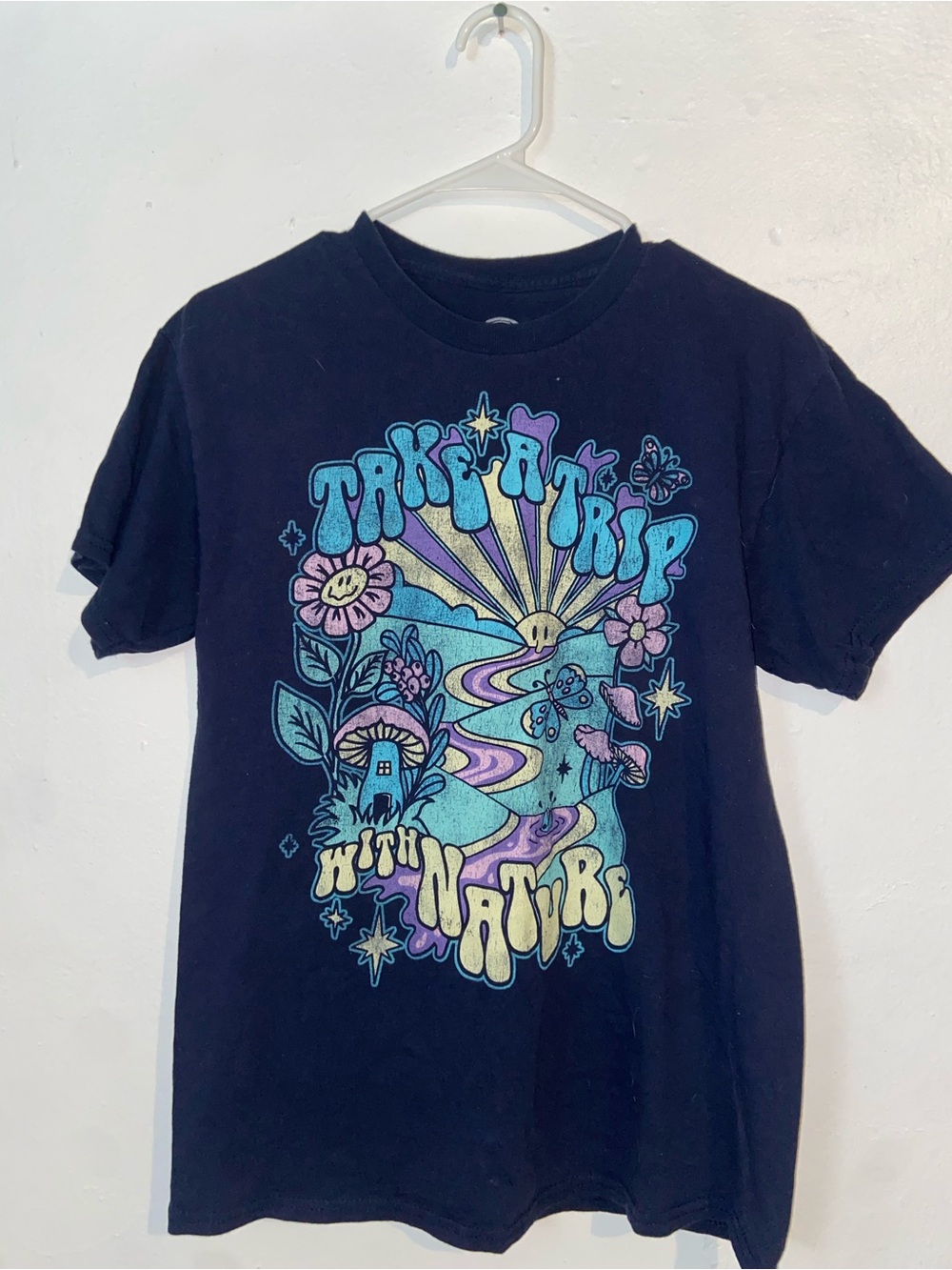 DOM Festival Boho Trippy Hippie Mushroom Take a Trip With Nature Graphic Tee